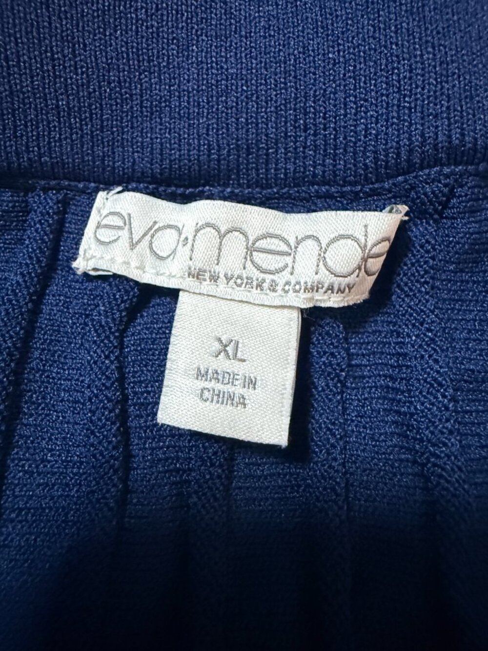Eva Mendes NY&Co Pleated Midi Skirt XL Blue Navy Aqua Stripe Knit Pull On - Picture 7 of 10